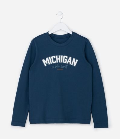 Remera Infantil con Lettering Michigan - Talle 5 a 14  Anos