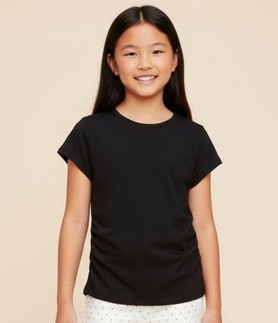 Blusa Infantil en Algodón con Drapeado Lateral - Talle 5 a 14 años 1