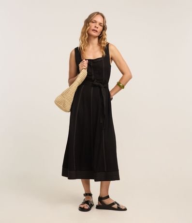 Vestido Evasê Largo en Orly con Costura Aparente 2