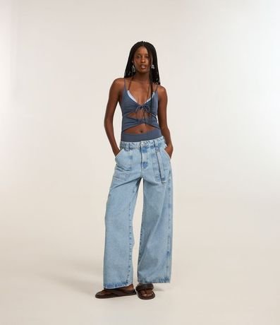 Pantalón Skater en Jeans con Bolsillo Carpintero