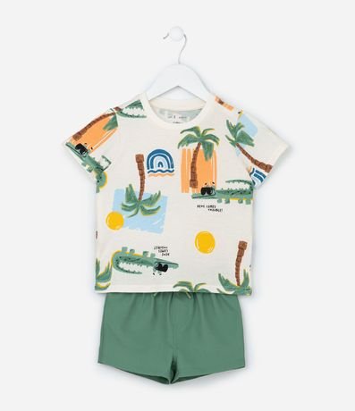 Conjunto Infantil con Estampa Palmeras - Talle 1 a 6 años
