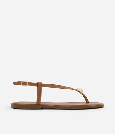 Sandalia Plana con Tiras Finas y Detalle Bold 1