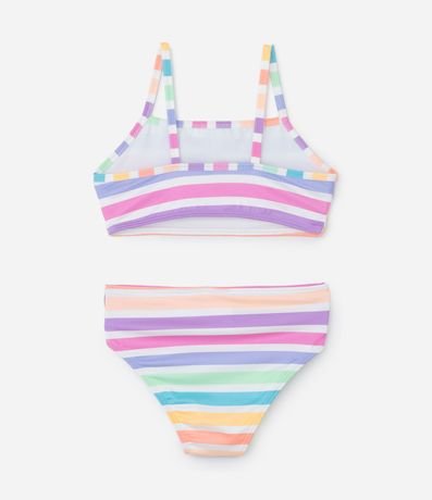 Bikini Infantil con Protección UV y Estampa Rayada - Talle 5 a 14 años 2
