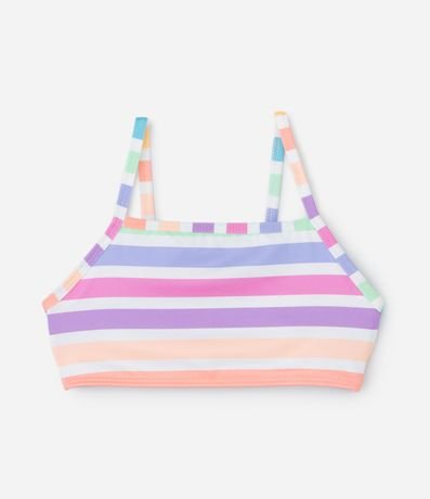 Bikini Infantil con Protección UV y Estampa Rayada - Talle 5 a 14 años 3