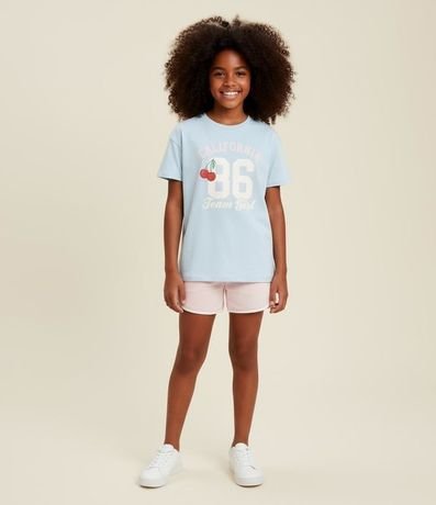 Short Runner Infantil en Algodón con Acabado Contrastante - Talle 5 a 14 años