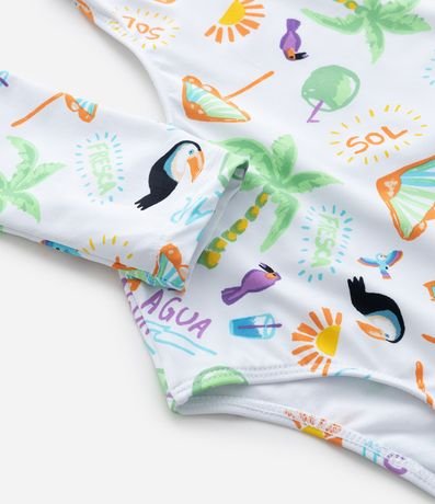 Malla Infantil con Estampa Tropical y Recorte cutout - Talle 5 a 14 años 4