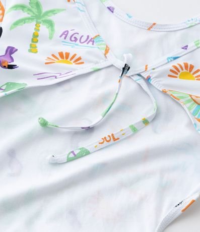 Malla Infantil con Estampa Tropical y Recorte cutout - Talle 5 a 14 años 5