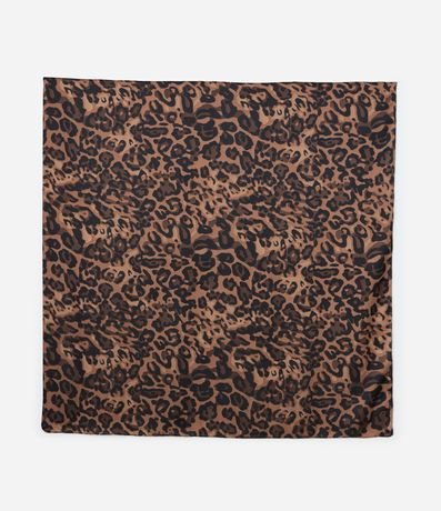 Pañuelo Cuadrado en Satén con Estampa Animal Print Leopardo