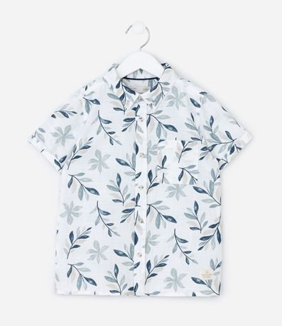 Camisa Infantil en Algodón con Estampa de Follajes - Tam1 a 6 años