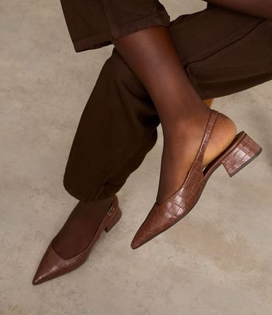 Tacones Slingback en PU con Textura Crocco 9