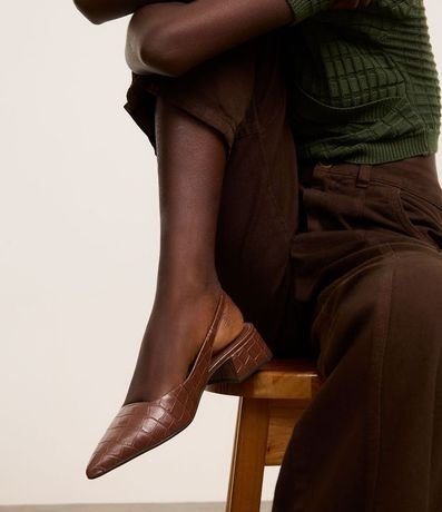 Tacones Slingback en PU con Textura Crocco 2