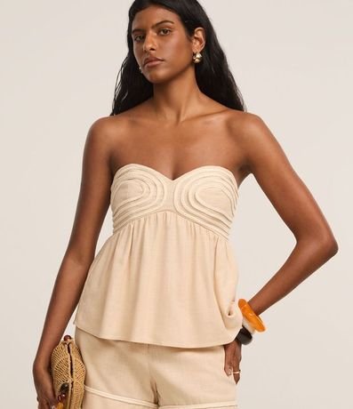 Blusa sin Bretel en Viscolino con Cuerdas en el Busto 1