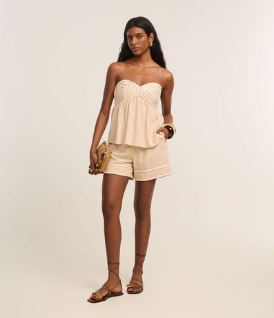 Blusa sin Bretel en Viscolino con Cuerdas en el Busto 2