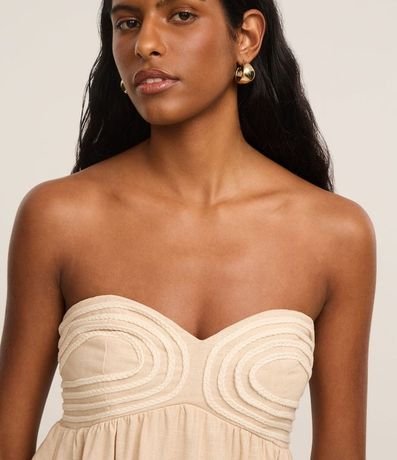 Blusa sin Bretel en Viscolino con Cuerdas en el Busto 3