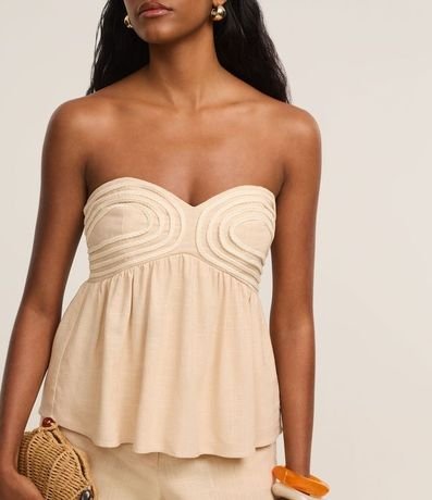 Blusa sin Bretel en Viscolino con Cuerdas en el Busto 4
