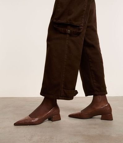 Zapato Tacones con Textura Crocco y Salto Bloco 2