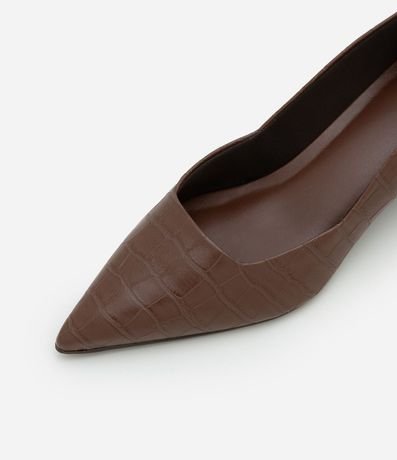 Zapato Tacones con Textura Crocco y Salto Bloco 5