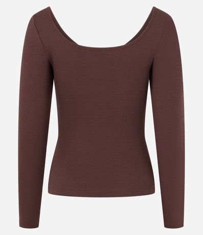 Blusa en Rib con Escote U y Botones 6