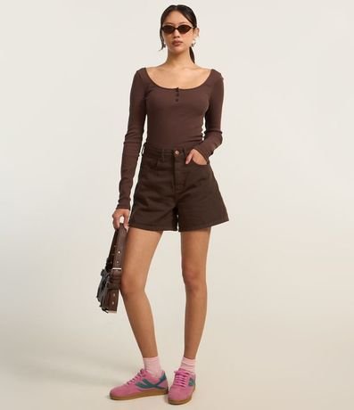 Blusa en Rib con Escote U y Botones 2