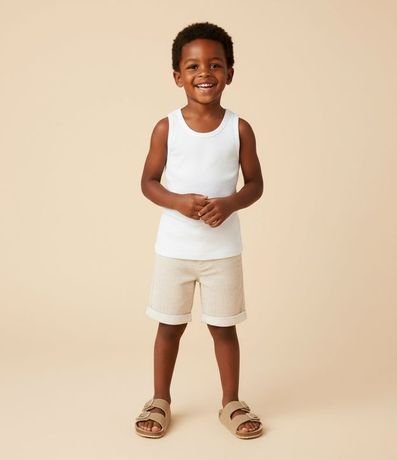 Bermuda Infantil en Sarga con Estampa de Rayas - Talle 1 a 6 años 1