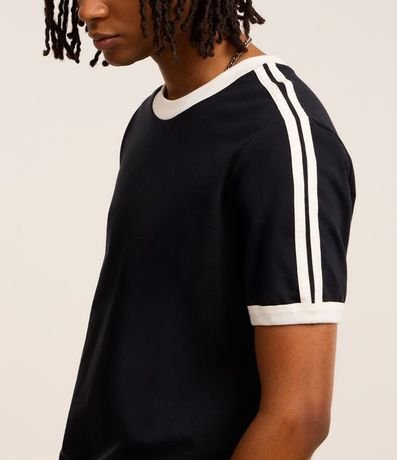 Remera Regular en Algodón con Rayas en los Hombros 4