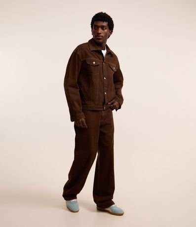 Campera Trucker Overboxy en Sarga con Pespunte Contrastante 2