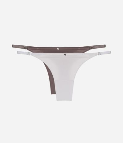 Kit 02 Bombachas Colaless Hilo Doble en Microfibra