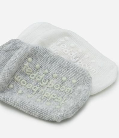 Kit 02 Medias Infantiles Zapatilla con Antideslizante  - Talle 0 a 12 Meses 4