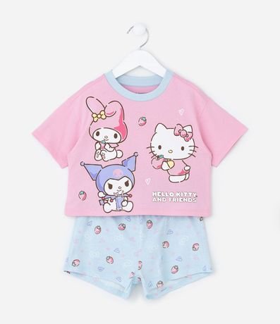 Pijama corto Infantil con Estampa Hello Kitty y Amigas - Talle 5 a 14 años