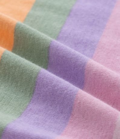 Camisón Infantil en Rib con Estampa de Rayas y Lettering con Formato de Corazón - Talle 5 a 14 años 3