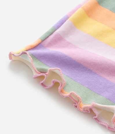 Camisón Infantil en Rib con Estampa de Rayas y Lettering con Formato de Corazón - Talle 5 a 14 años 4