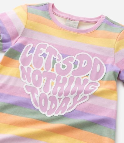 Camisón Infantil en Rib con Estampa de Rayas y Lettering con Formato de Corazón - Talle 5 a 14 años 7