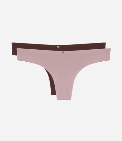 Kit 02 Bombachas Bikini Hilo Doble en Microfibra