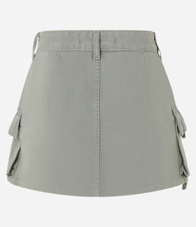 Pollera Mini en Sarga con Bolsillos Cargo y Canalé 6