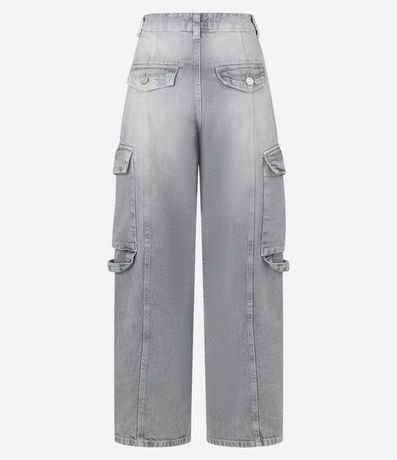 Pantalón Recto en Jeans con Recorte Delantero y Bolsillos Cargo 6