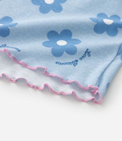 Pijama Infantil en Rib con Estampa de Flores  - Talle 5 a 16 años 9
