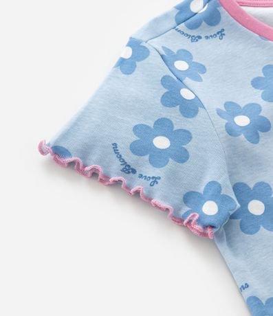 Pijama Infantil en Rib con Estampa de Flores  - Talle 5 a 16 años 10