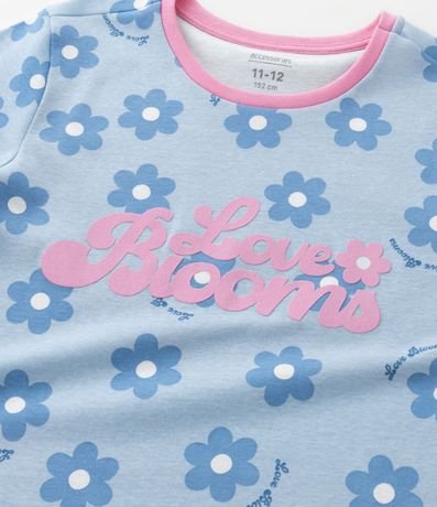 Pijama Infantil en Rib con Estampa de Flores  - Talle 5 a 16 años 13
