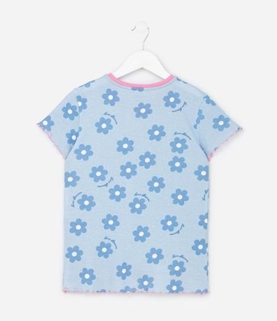 Pijama Infantil en Rib con Estampa de Flores  - Talle 5 a 16 años 3