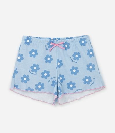 Pijama Infantil en Rib con Estampa de Flores  - Talle 5 a 16 años 4