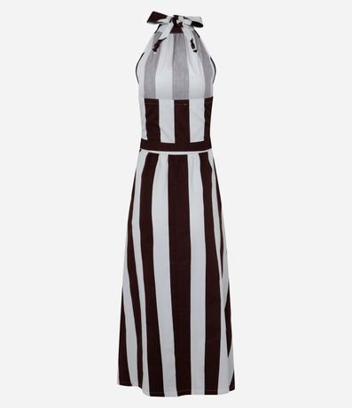 Vestido Midi en Tricolina con Lazo 10