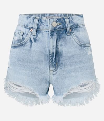Short Slim en Jeans con Desgastados y Terminación Deshilachada 6