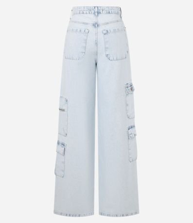 Pantalón Wide Leg en Jeans con Bolsillos Cargo 7