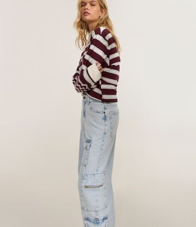 Pantalón Wide Leg en Jeans con Bolsillos Cargo 2