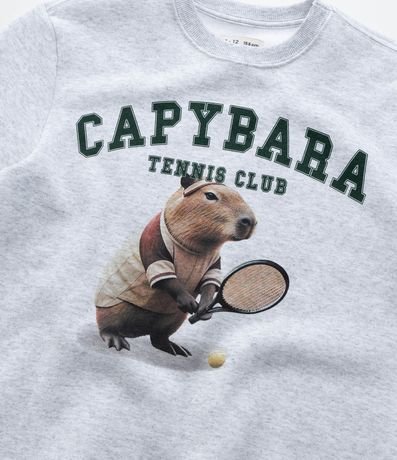 Saco Infantil en Algodón con Estampa Capivara Tenista - Talle 5 a 14 años 6