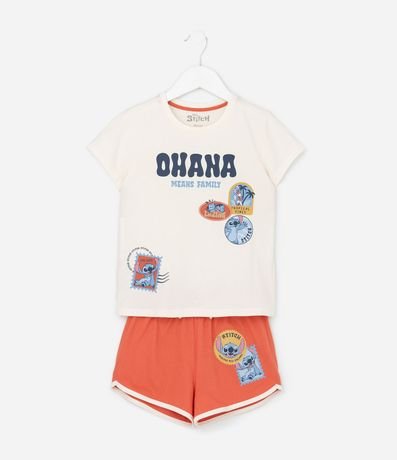 Pijama Infantil con Estampa do Stitch Ohana - Talle 2 a 14 años