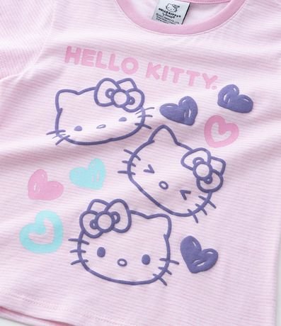 Pijama Corto Infantil con Estampa Rayada Hello Kitty - Talle 2 a 6 años 11