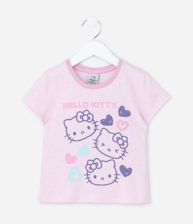 Pijama Corto Infantil con Estampa Rayada Hello Kitty - Talle 2 a 6 años 2