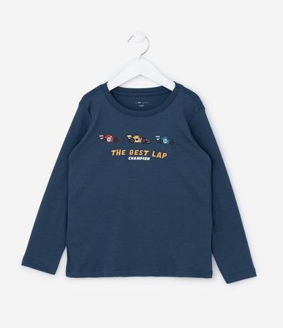 Remera Infantil con Bordado Coches de Corrida - Talle 1 a 6 años
