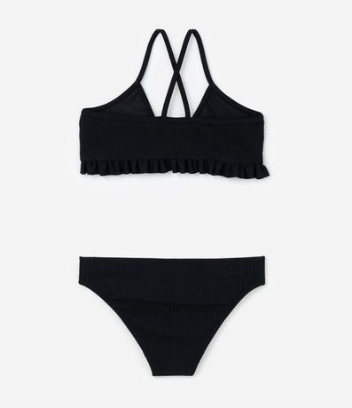 Bikini Infantil en Microfibra  con Tiras Cruzadas y Texturizado - Talle 5 a 14 años 2